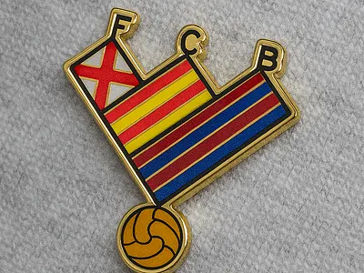 F C Barcelona Enamel Pin Based on The F.C.B Emblem barcelona logo enamel pin fc barcelona fcb football la masia laliga logo design soccer spain
