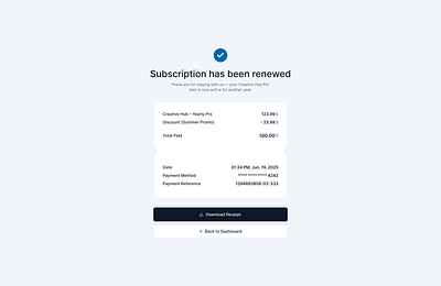 Purchase Receipt – Daily UI #017 daily ui daily ui challenge dailyui dailyui017 email receipt message minimal online order confirmation pay payment purchase receipt subscription visual design webdesign