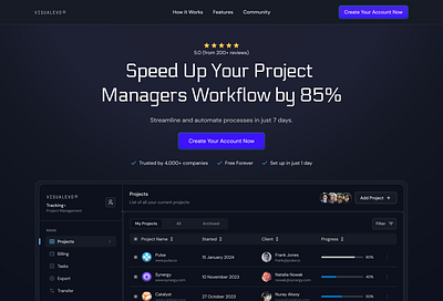 Project Managers Lending page | Drack mood | Work Management 3d animation branding drack mood graphic design landing page lending page logo modern ui motion graphics project managers project managers lending page ui visual ui work management
