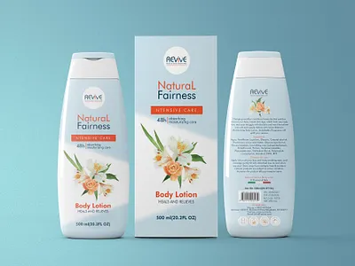 Natural Body Lotion Bottle Label Design mockup