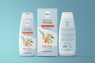Natural Body Lotion Bottle Label Design mockup