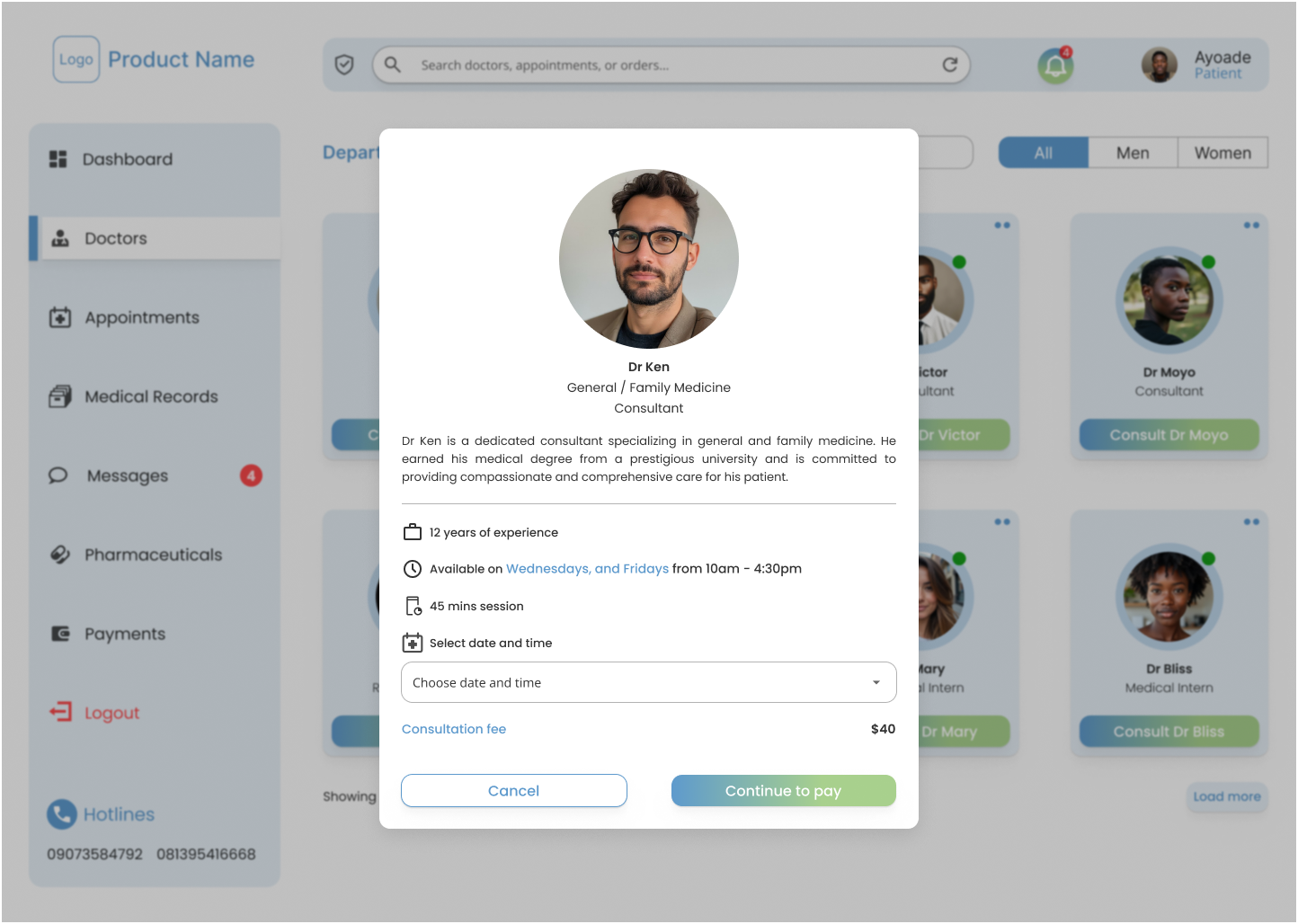 Example of Product Design. UI/UX Design 