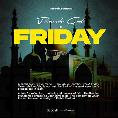 THANK GOD IT'S FRIDAY (ISLAM VERSION) advertising allah blue branding color color theory design graphic design illustration islam logo mosque muslim photoshop tgif ui vector