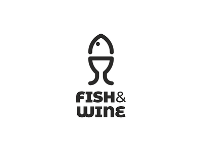 fish&wine branding fish glass logo logodesign wine