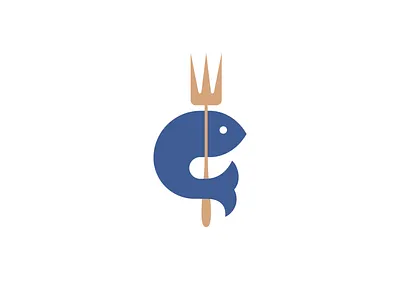 FishKing branding crown fish fork graphic design king logo logodesign
