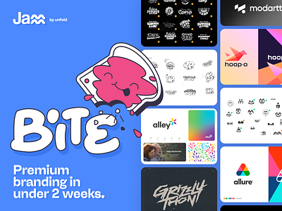 Introducing Jamm Bite™ 🎉 agency ai award winning branding colors core crypto essentials graphic design jamm logo modern package premium startup subscription team top unfold website