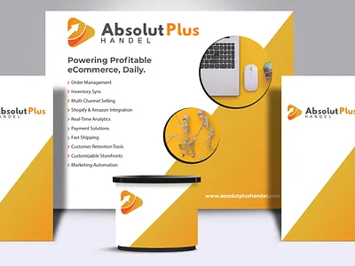 Modern Trade Show Booth Design for E-commerce Brand – Absolut Pl banner design
