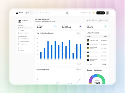 Content Creator Dashboard admin dashboard content creator dashboard content management design homepage management dashboard profile dashboard ui ux website