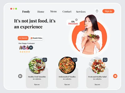 Food Delivery Landing page | E- Commerce Landing Page food delivery landing page ui food delivery ui food delivery website ui food landing page ui food ui visual design ui