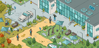Career Park 2d art design game graphic design illustration iso isometric vector