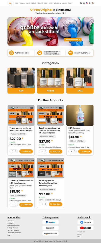 E-commerce website Landing page