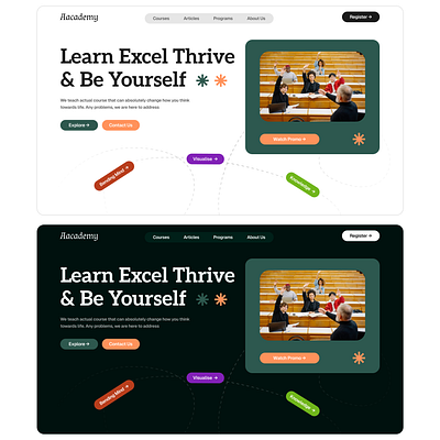 Aacademy - Modern Creative Course Website Design academy website modern web design modern website ui ux we uiux web design