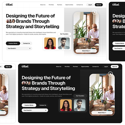 Giliad. - Modern Futuristic Design Agency Landing Page - UI UX futuristic web design homepage modern cover modern ui ux web design website