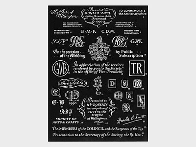 A Collection of Typographic Engraving Elements calligraphy design engraving graphic design historical historical design history monogram poster poster design typface typo typographic design typography