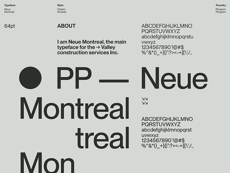 Neue Montreal: Classic Grotesk Type Specimen by Estatic on Dribbble