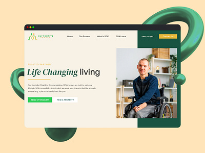 NDIS Accommodation Provider | Disable Care Landing Page Ui accommodation caretaker website disable care disable website figma landing page mininal website ndis ui ui design uiux website ui website ui design