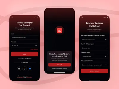 Job Finder Mobile App clean find fireart freelance app job job details job finder app job search app job ui kit mobile app design modern app ui onboarding recruitment app search ui design work working app