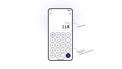 DailyUI Challenge #04 - Calculation calculation calculator challenge dailyui design graphic design minimalist mobile mobile app monospace purple ui uiux