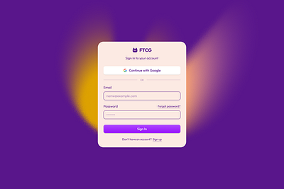 DailyUI #001 – Sign In blur dailyui form ftcg log in radial blur sign in ui