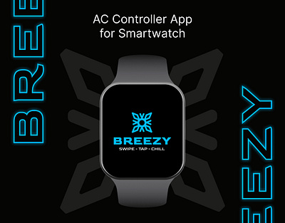 Smartwatch AC controller APP ac controller dark ui figma lofi sketching smart device control smartwatch smartwatch design smartwatch ui ui user interface ux wearable app wearable ux wireframe