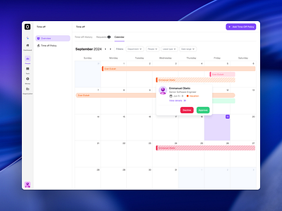 Time-Off Calendar with Inline Approvals