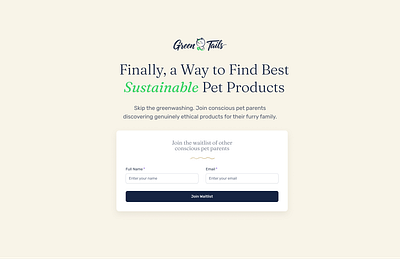 Landing Page UI Design cat clean green landing page startup typography