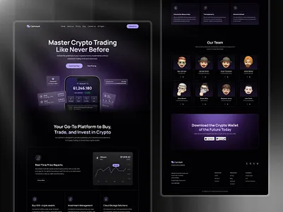 CoinVault – Crypto Landing Page Design blockchaindesign crypto crypto platform cryptoapp cryptoux darkmodeui fintechui ui ux web design web3design