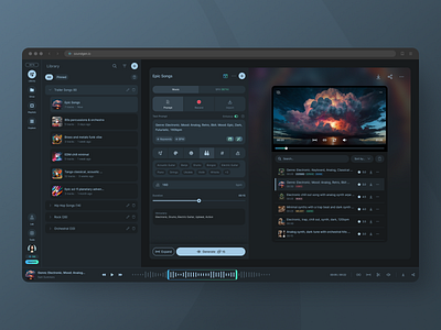 AI-Powered Music and SFX Generator ai design ai ux audio audio tools freelance fretzmx isolator metadata musictech product design sound design soundgen stems ui design ux design