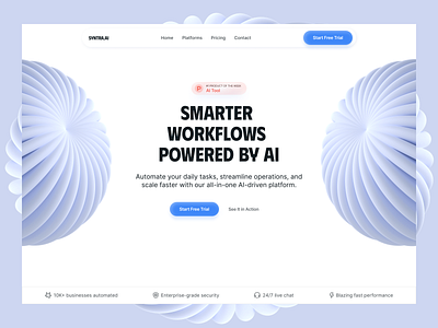 AI Workflows Hero Design ai animation figma hero design landing page product design redesign ui uiiux ux