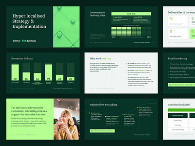 Slide deck - STOICA analysis branding charts design discover graphic design graphics green illustration logo people photos slidedeck slides stats typography vector work