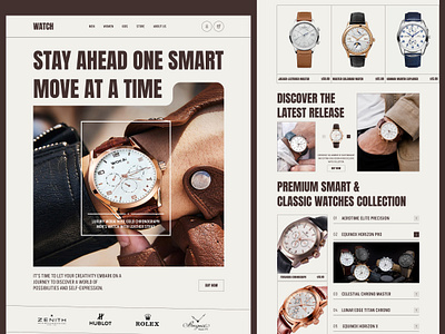Watch Store E-commerce Website Design accessories ecommerce website ecommerce website design landing page online shop online store ui ux watch watch shop watch shop ui watch shop ui design watch store web design website design