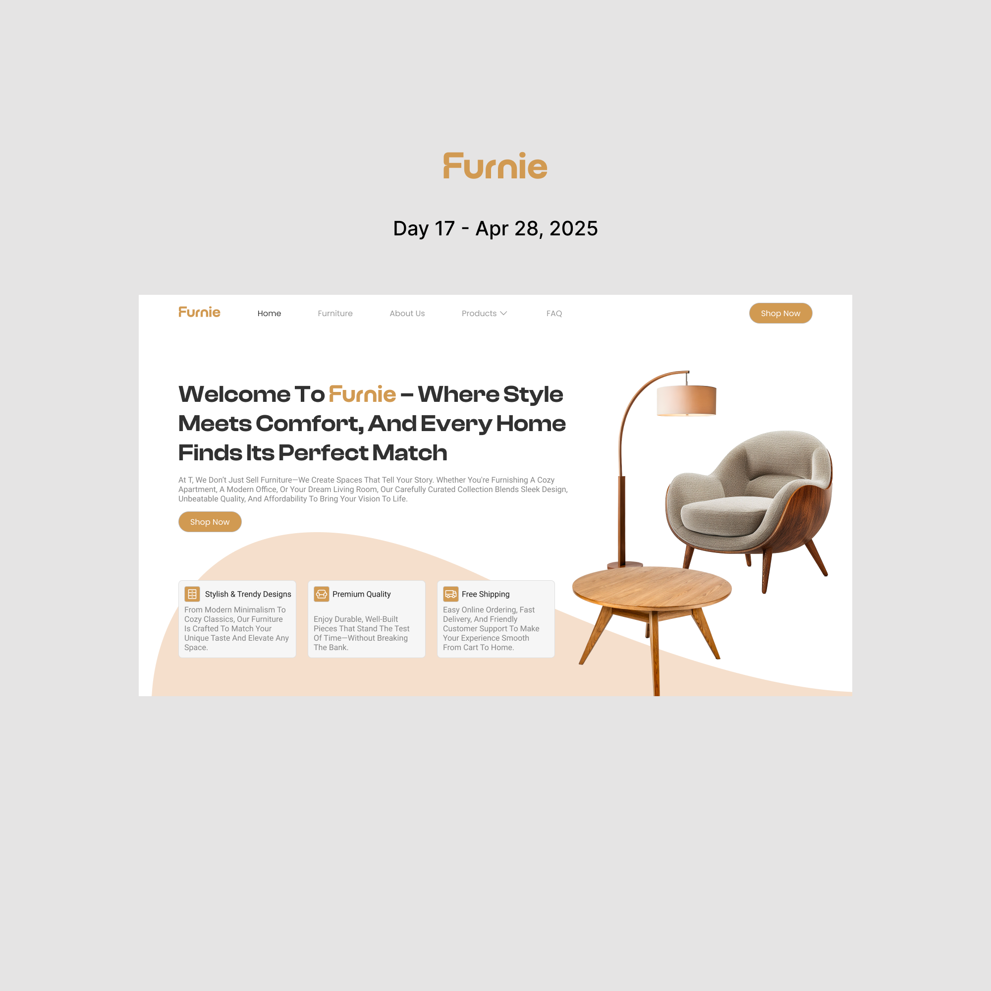 Furnie - Furniture landing page design furniture landing page ui uiux web design
