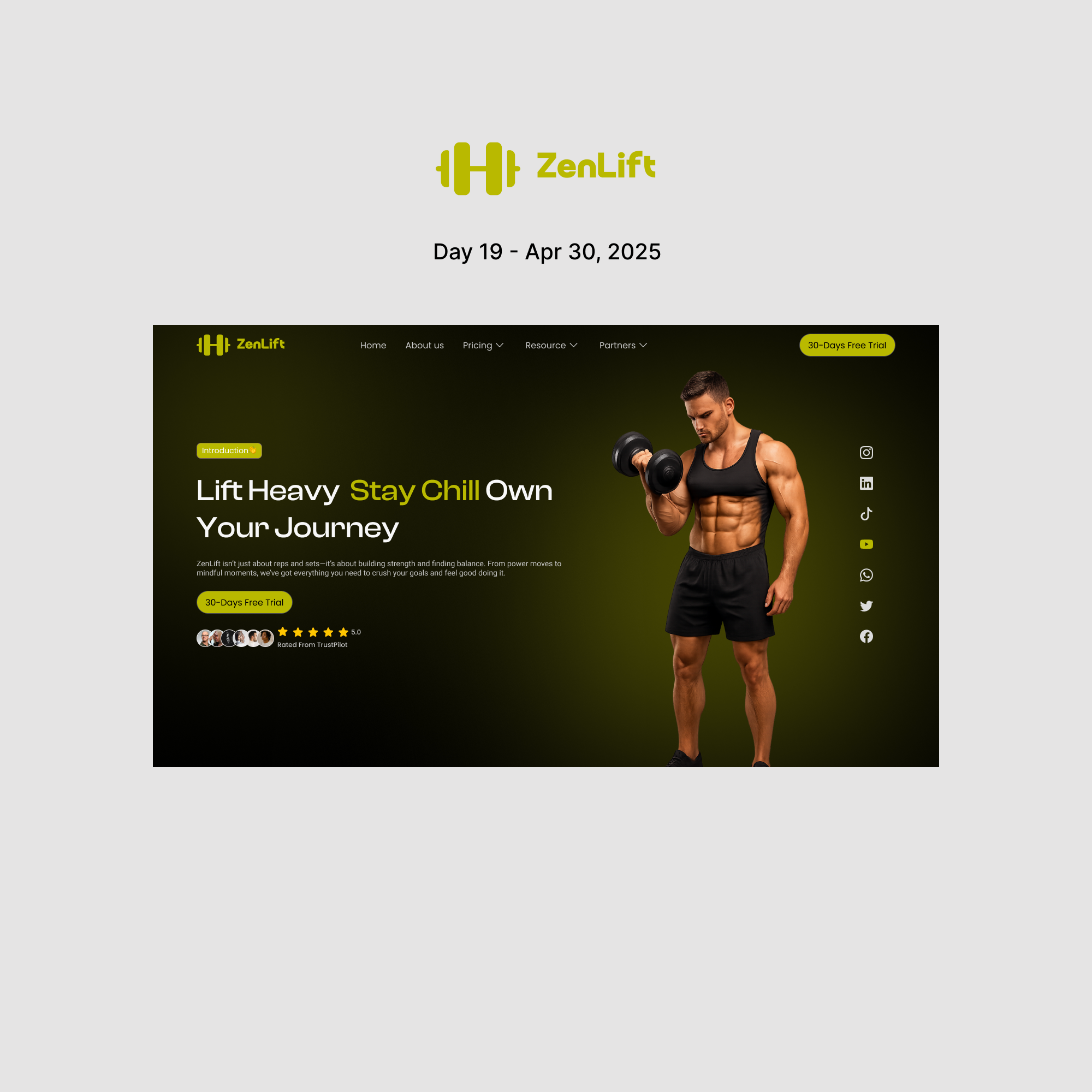 ZenLift - Gym Landing Page gym landing page ui web design
