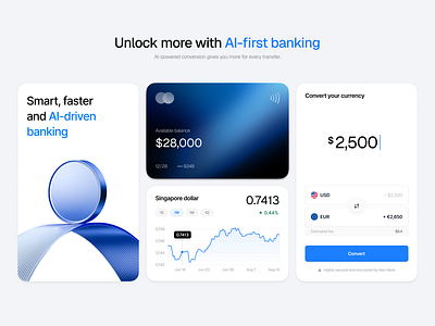 AI-first banking credit currency cards bento grid ai b2b bank banking credit credit card currency finance fintech graph money payment product design wallet