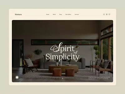Nestura – Home Decor Website Animation animation cozy home decor landing page minimal motion graphics simple soft ui ux web design