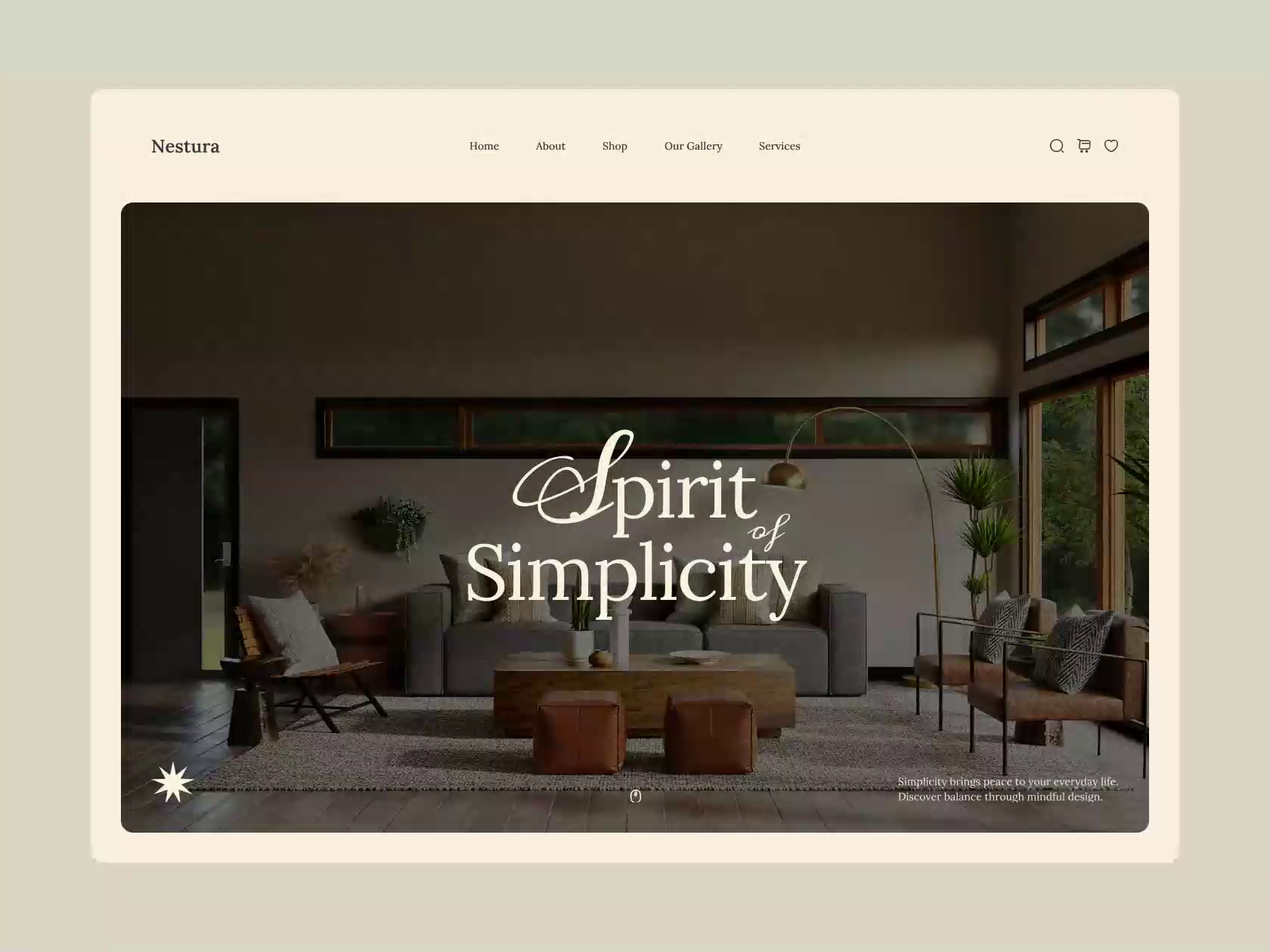 Example of Nestura – Home Decor Website Animation