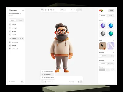 🎨 3D Character Editor UI – Paparala 3dcharacter 3dinterface 3du 3dui app dailyui daly ui design figmadesign illustrationtools mobile app ui uidesign uiinspiration ux uxuidesig