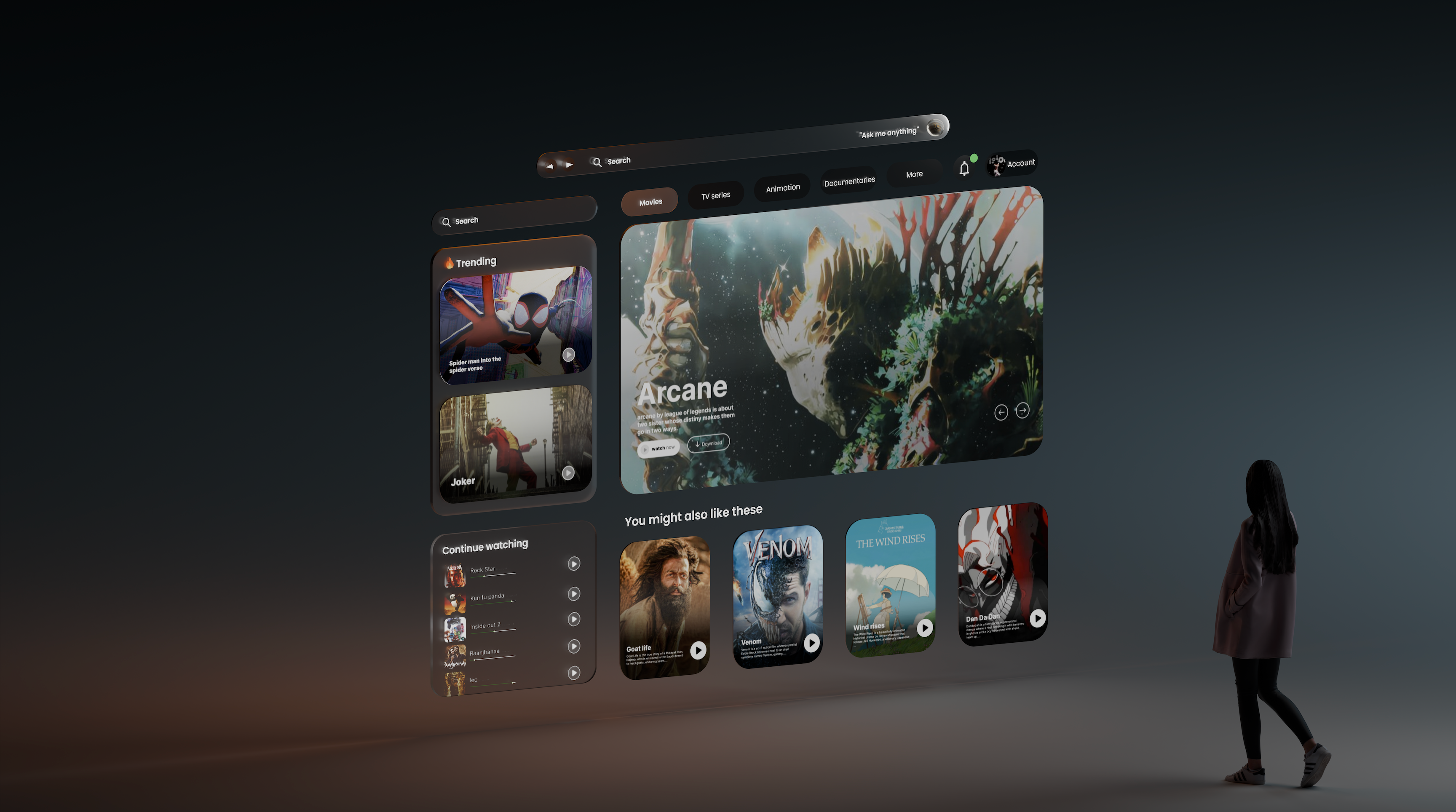 Vision Pro Spatial UI Concept 3d 3dui apple vision pro ar blender blender design cinematic ui design in blender futuristics ui immersive ux mixed reality ui ui animation vision pro vr