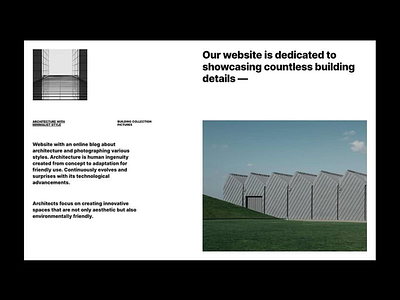 Architectural Blog Layout Concept architectural ui architecture blog clean interface content focus content hierarchy design system digital publication editorial layout informative website minimalist design modern web monochrome style photo showcase responsive grid structural clarity ui composition ui design ux design ux strategy visual balance