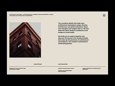 Architectural Storytelling Web Showcase architecture trends architecture ui clean layout content focus design storytelling detail focused digital editorial editorial interface elegant interface grid system image centric immersive visuals minimal style portfolio website soft contrast structure clarity subtle animation typography user experience ux ui