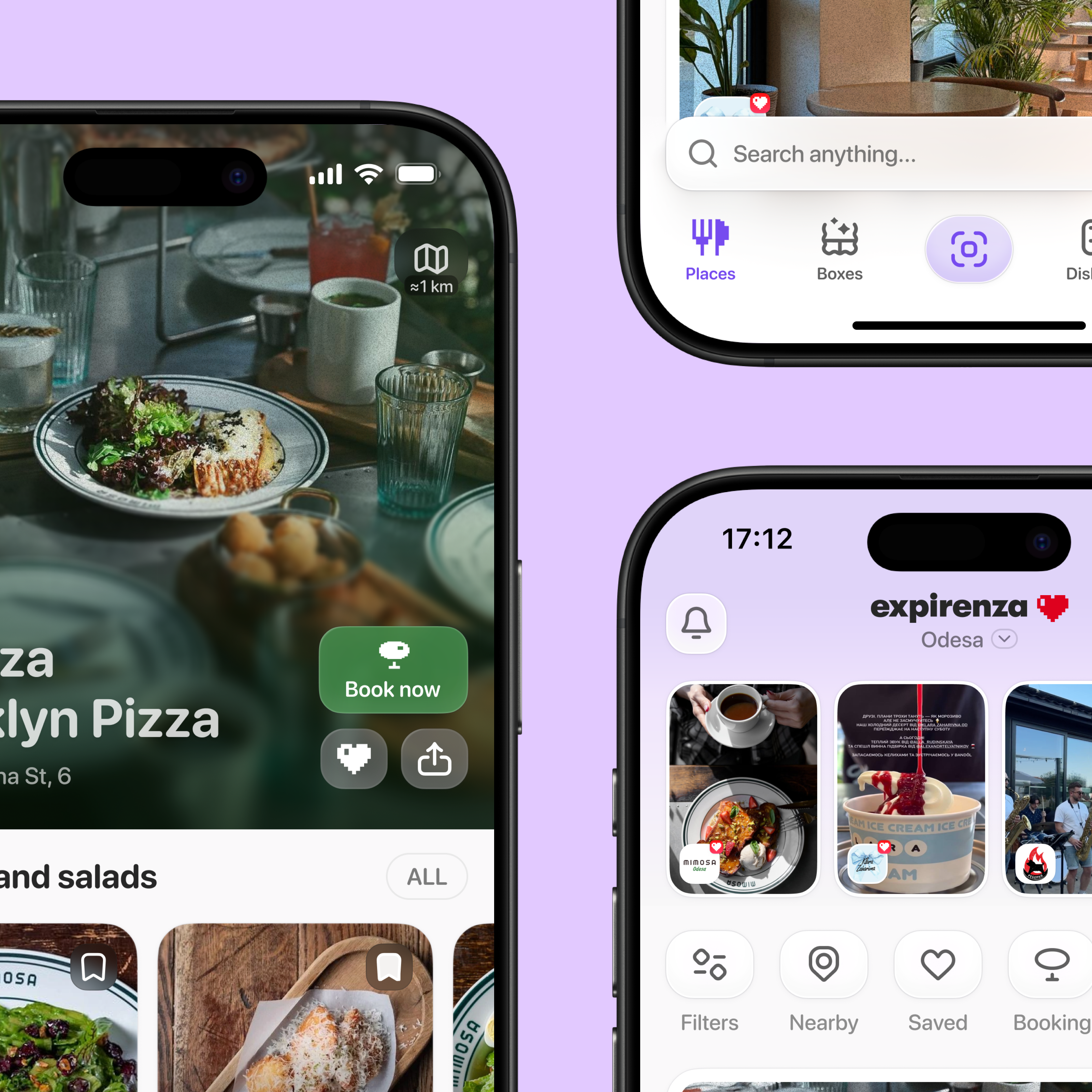 expirenza by mono: overview app book a table by mono design concept expirenza food food beverage foodtech interface ios liquid glass menu mobile monobank product design qr restaurant ui ux web