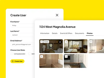 Real Estate Dashboard Popups app dashboard design form gallery house interaction interface popup real estate ui ui ux ux web website