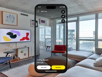 Real Estate 360º Tour View 360 app design house interaction interface interior real estate tour ui ui ux ux