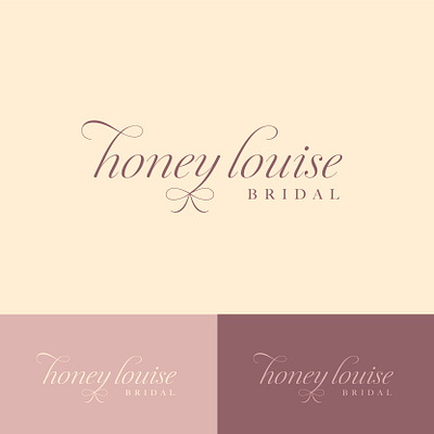 Honey Louise Bridal boutique bow branding bridal feminine flourish logo vector wedding