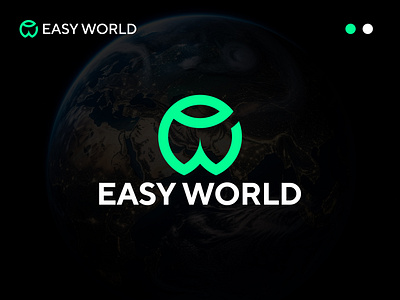 Easy World E & W Letter Logo brand brand identity branding corporate identity creative branding custom logo design design futuristic design globe concept graphic design lettermark logo logo design minimal logo modern logo professional logo startup branding symbol design tech logo visual branding world logo