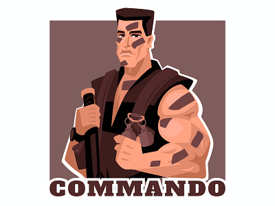 Arnold Schwarzenegger Commando action movie arnold schwarzenegger cartoon commando delta force illustration schwarzenegger soldier vector warrior