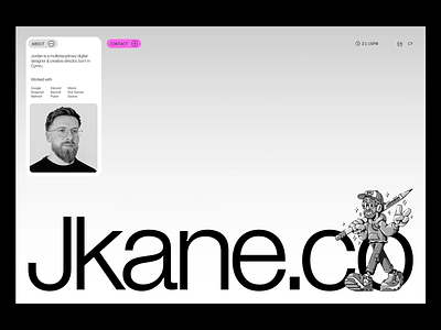 Jkane.co: Modern Portfolio Landing Page UI creative director design home page interface landing page minimalist personal branding portfolio portfolio website ui ui design ux design uxui web web design website website design