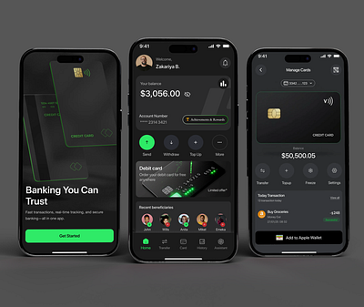 Fintech Mobile App app banking banking app card design digital banking finance fintech fintech app fintech mobile interface ios mobile app mobile application mobileapp product design send money ui uiux ux