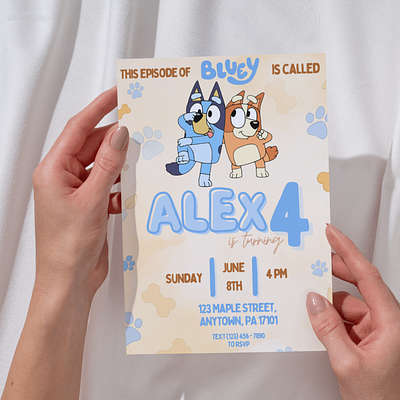 BLUEY BIRTHDAY INVITATION TEMPLATE bluey bluey birthday bluey birthday invite bluey initation bluey invite