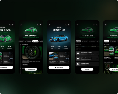 SmartCar Report album app car dark iphone motor porsche ui user interface